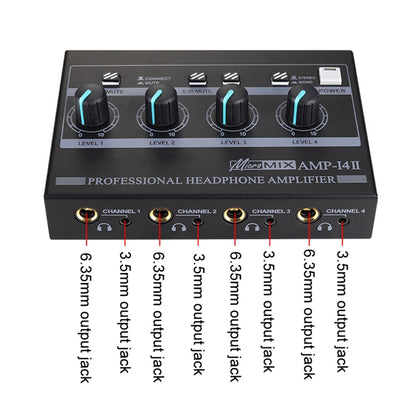 Mini HIFI 8-channel Monitoring Portable Headphone Amplifier Distributor, AMP-i4Ⅱ