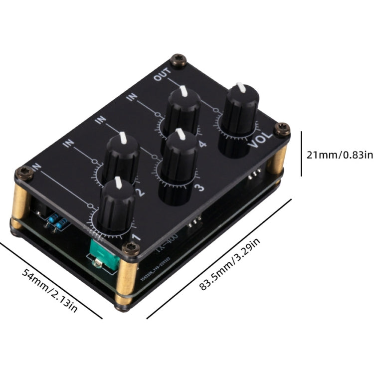 Portable 4-Way Stereo Line Passive Mixer Console, TX400