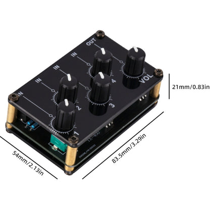 Portable 4-Way Stereo Line Passive Mixer Console, TX400