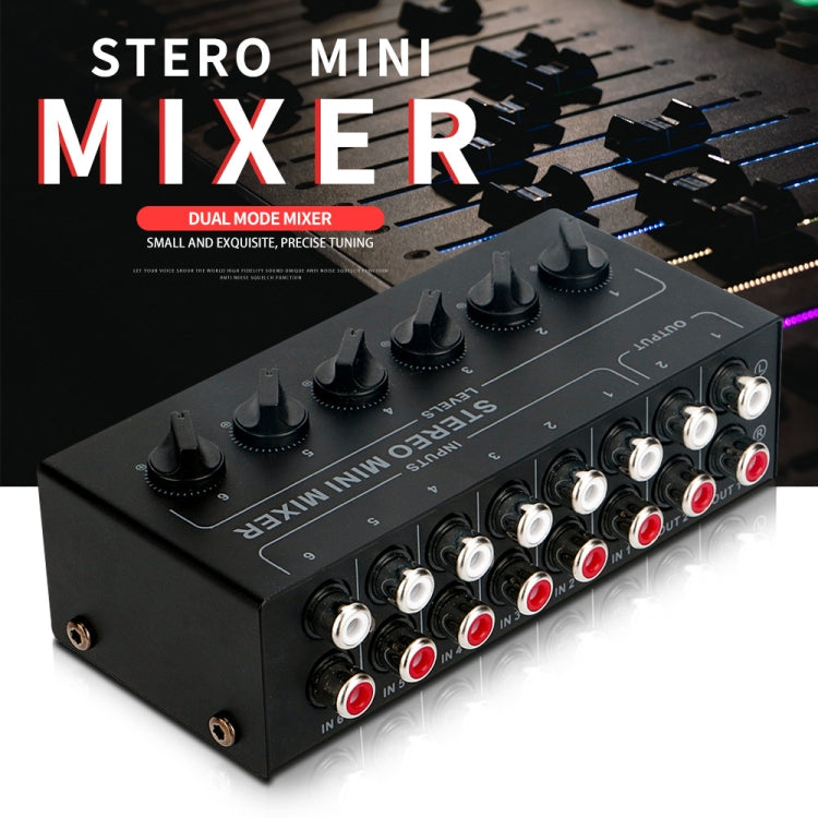 Audio Stereo Hub 6-Channel Passive Mixer Controller, CX600