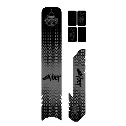 ENLEE E17305 6pcs /Set Road Bike Frame Stickers Thickened Waterproof Chain Guard Protector Decal, Carbon Fiber, Stripe, Anime, Diamond
