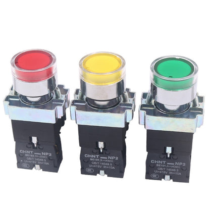 Pushbutton Switches With LED Light Silver Alloy Contact Push Button, CHINT NP2-BW3461/24V 1 NO, CHINT NP2-BW3462/24V 1 NC, CHINT NP2-BW3465/24V 1 NO+1 NC, CHINT NP2-BW3463/24V 2 NO, CHINT NP2-BW3461/220V 1 NO, CHINT NP2-BW3462/220V 1 NC