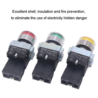 Pushbutton Switches With LED Light Silver Alloy Contact Push Button, CHINT NP2-BW3461/24V 1 NO, CHINT NP2-BW3462/24V 1 NC, CHINT NP2-BW3465/24V 1 NO+1 NC, CHINT NP2-BW3463/24V 2 NO, CHINT NP2-BW3461/220V 1 NO, CHINT NP2-BW3462/220V 1 NC