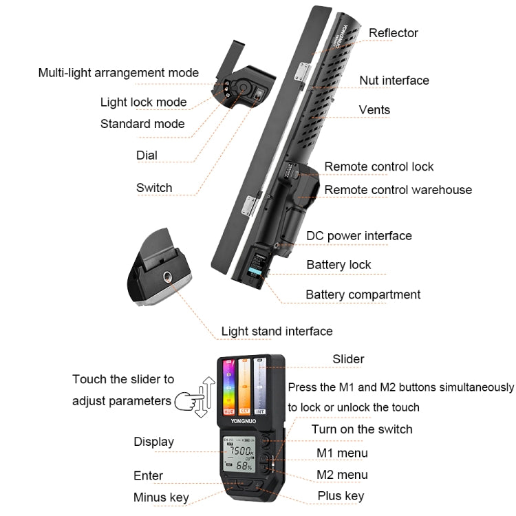 YONGNUO YN360IV 480 LEDs RGB APP Controlled Photography Fill Light, Standard, Standard+Adapter, Standard+NP-F970, Standard+NP-F750, Standard+Adapter+NP-F970, Standard+Adapter+NP-F750