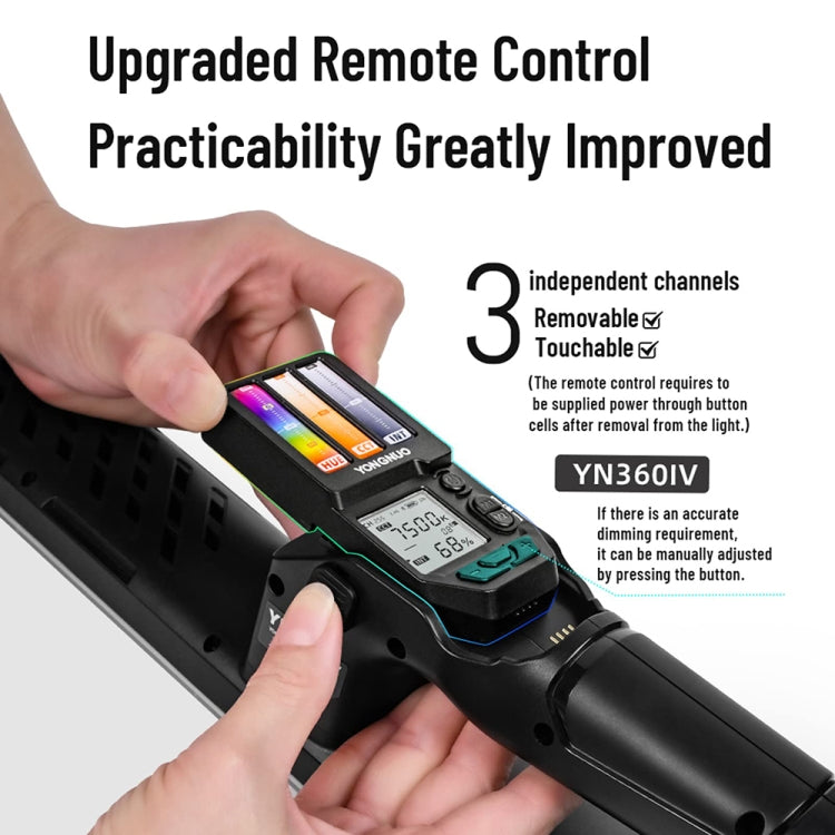 YONGNUO YN360IV 480 LEDs RGB APP Controlled Photography Fill Light, Standard, Standard+Adapter, Standard+NP-F970, Standard+NP-F750, Standard+Adapter+NP-F970, Standard+Adapter+NP-F750