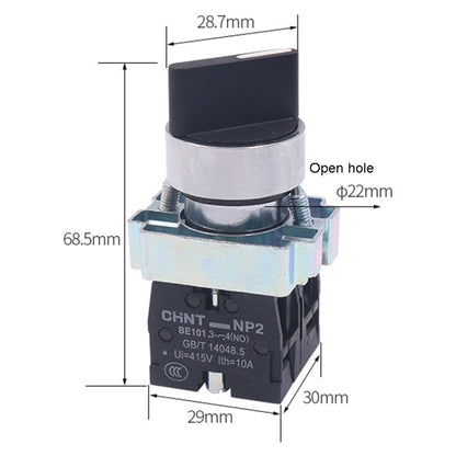 Power Transfer Switch Short Handle Master Knob 22mm, CHINT NP2-BD21 2 Gear Self-locking 1NO, CHINT NP2-BD25 2 Gear Self-locking 1NO+1NC, CHINT NP2-BD23 2 Gear Self-locking 2NO, CHINT NP2-BD33 3 Gear Self-locking 2NO