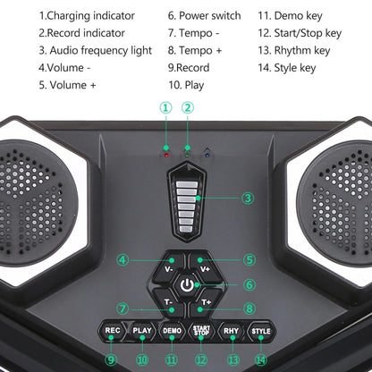 G6008 Desktop Drums With Sound Lithium Portable Drum Set Bluetooth Kids Practice Drum