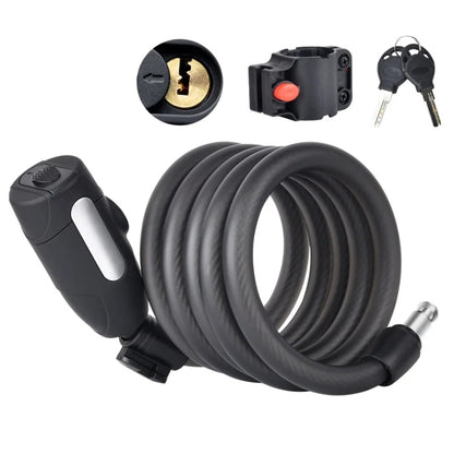 Fixed Portable Anti-theft Thickened Steel Wire Chain Bicycle Lock, Matte Black 1.5m, Matte Black 1.8m