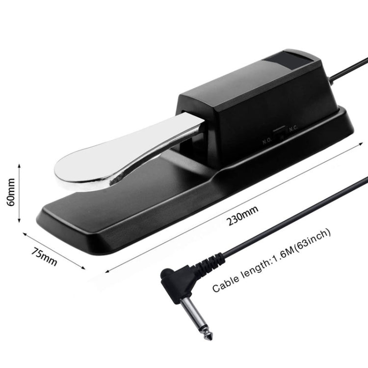 PL-02 6.35mm Connector Piano Sustain Pedal MIDI Synthesizer Pedal Musical Instrument Accessories, Cable Length: 1.6m