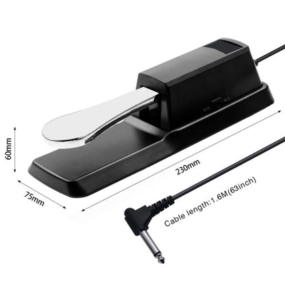 PL-02 6.35mm Connector Piano Sustain Pedal MIDI Synthesizer Pedal Musical Instrument Accessories, Cable Length: 1.6m