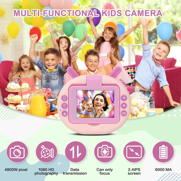 S2 2.4-Inch 180-Degree Flip-Screen 1080P HD Cartoon Children Digital Camera With Stand