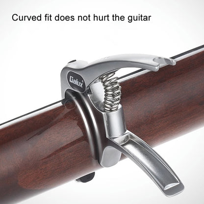 Galux GC501A Acoustic Guitar Pitch Clip Folk Ukulele Metal Clip With Storage Bag, Black, Silver, Fantasy Color, Dark Wood Pattern