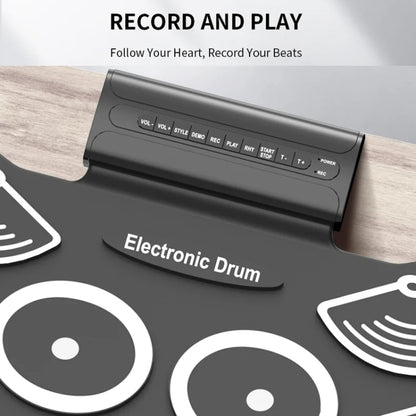 W562 Thickened 7 Drum Set Silicone Hand Rolled Drums Jazz Drums Percussion Instruments Electronic Drums, W562