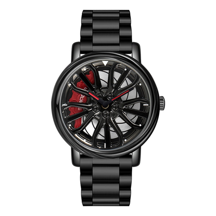 SANDA P1057 Men Skeleton Quartz Steel Strap Personalized Watch