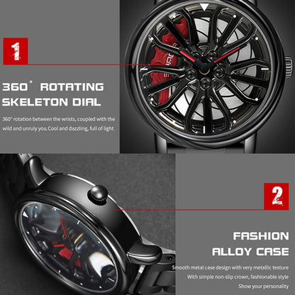 SANDA P1057 Men Skeleton Quartz Steel Strap Personalized Watch