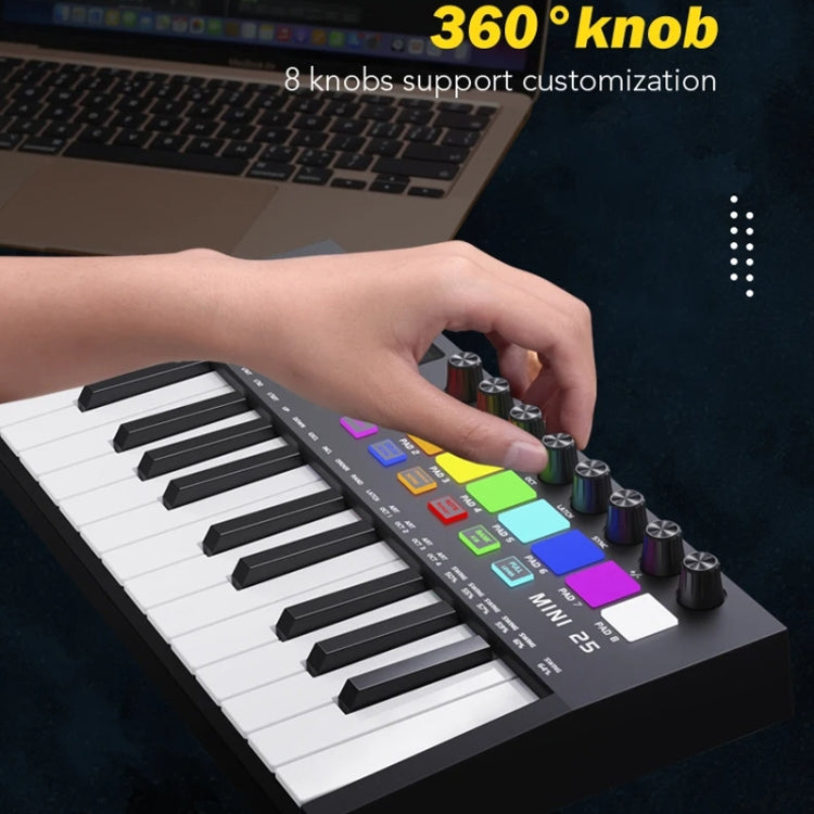 MD02 25 Key USB Keyboard And Drum Pad MIDI Controller Keyboard Piano, MD02