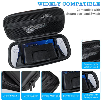 For PIayStation Portal Game Console EVA Leather Grain Handbag Clutch Protective Bag, Leather Grain