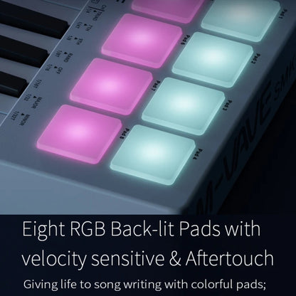M-VAVE SMK-25 USB MIDI Keyboard Controller With 8 Back Drum Pads, M-VAVE SMK-25