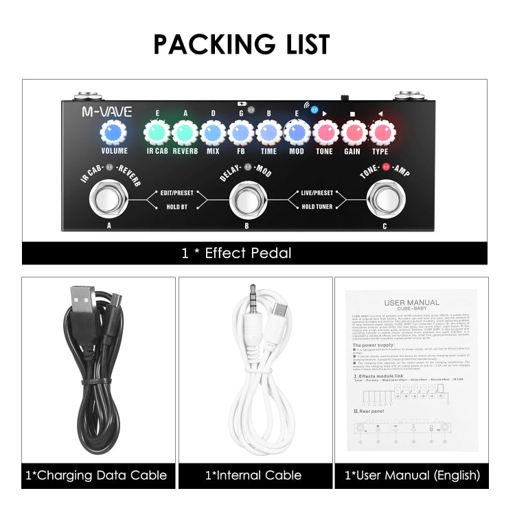 M-VAVE Cube Baby Guitar Effect Device Guitar Accessories, Cube Baby