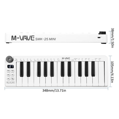 M-VAVE SKM-25MINI Digital Electronic Piano 25 Key Musical Instrument MIDI Keyboard Controller, SKM-25MINI