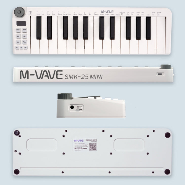 M-VAVE SKM-25MINI Digital Electronic Piano 25 Key Musical Instrument MIDI Keyboard Controller, SKM-25MINI