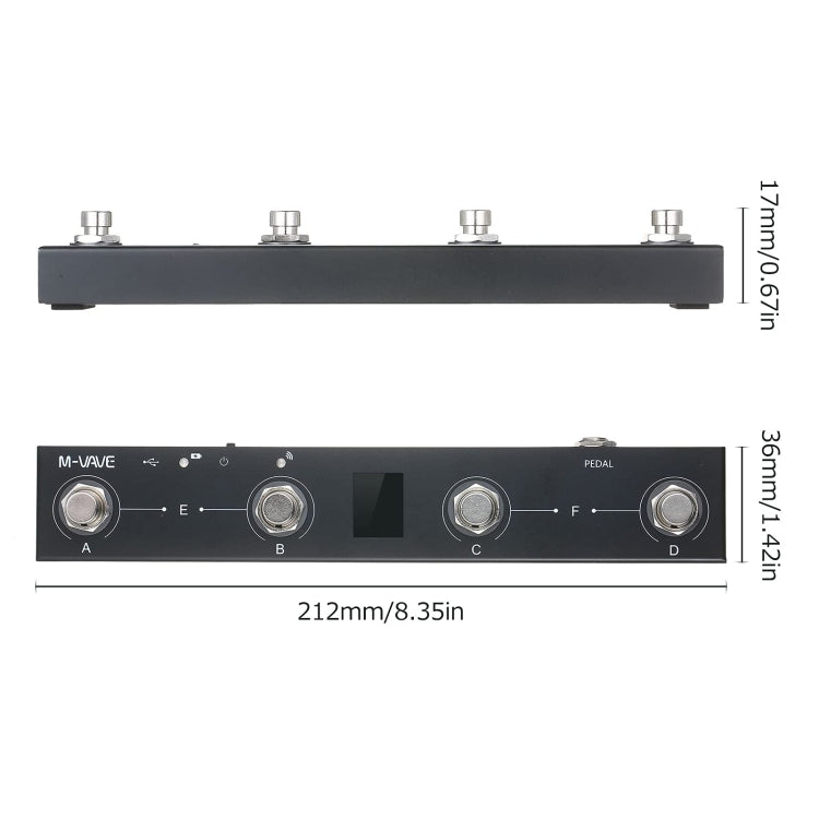 M-VAVE MIDI Bluetooth Controller MIDI Pedal Page Turner Multifunctional Musical Instrument Accessories, Chocolate MIDI