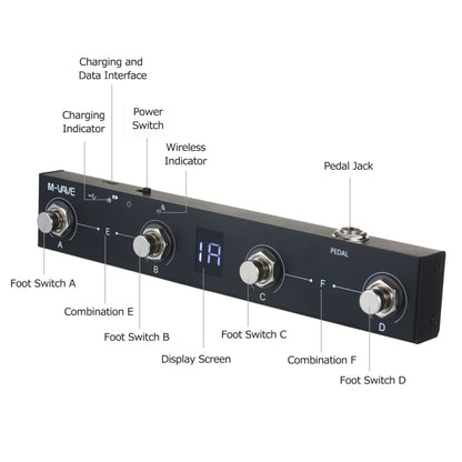 M-VAVE MIDI Bluetooth Controller MIDI Pedal Page Turner Multifunctional Musical Instrument Accessories, Chocolate MIDI