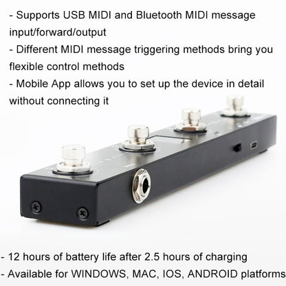 M-VAVE MIDI Bluetooth Controller MIDI Pedal Page Turner Multifunctional Musical Instrument Accessories, Chocolate MIDI