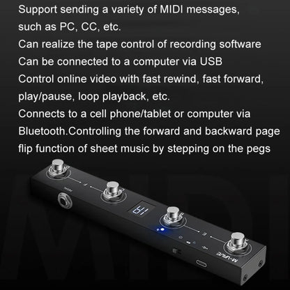 M-VAVE MIDI Bluetooth Controller MIDI Pedal Page Turner Multifunctional Musical Instrument Accessories, Chocolate MIDI