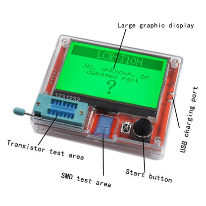 LCR-T10H Transistor Tester TFT Display For Diode Triode Capacitor Resistor Test, LCR-T10H Built Lithium Battery, LCR-T10H  Dry Battery