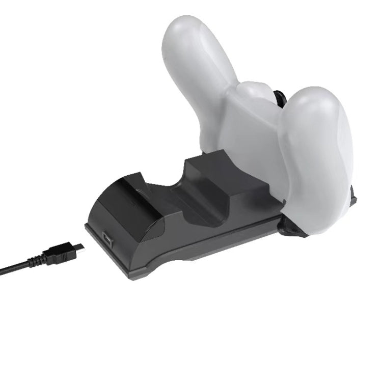 For PS4 Slim / Pro Gamepad Docking Charger Controller Dual Charger With Display Lights, For PS4 (Black), For PS4 (White)