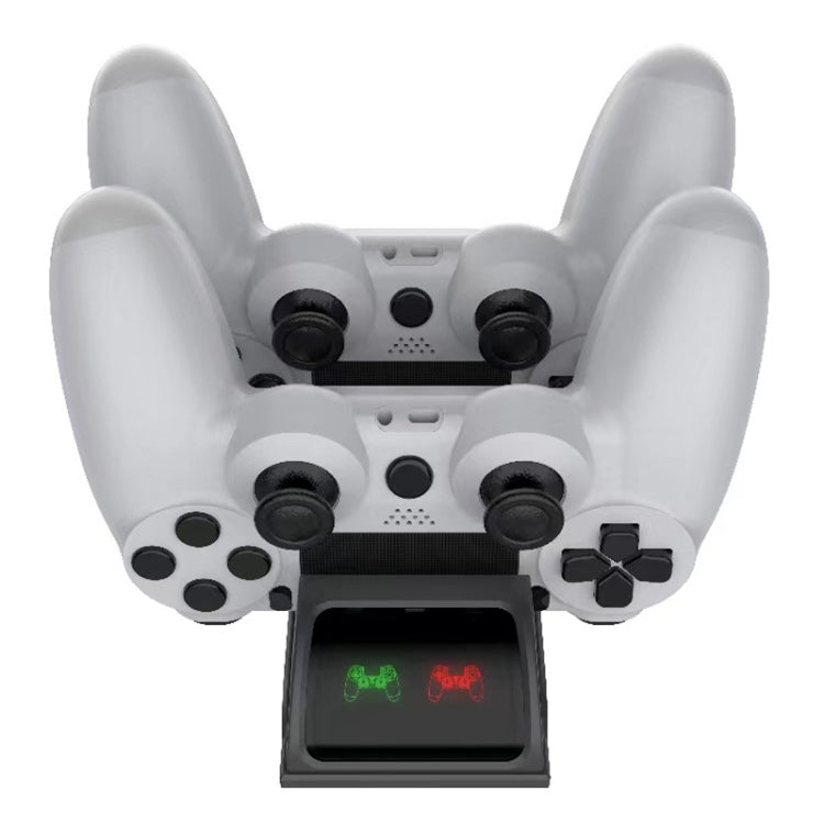 For PS4 Slim / Pro Gamepad Docking Charger Controller Dual Charger With Display Lights, For PS4 (Black), For PS4 (White)
