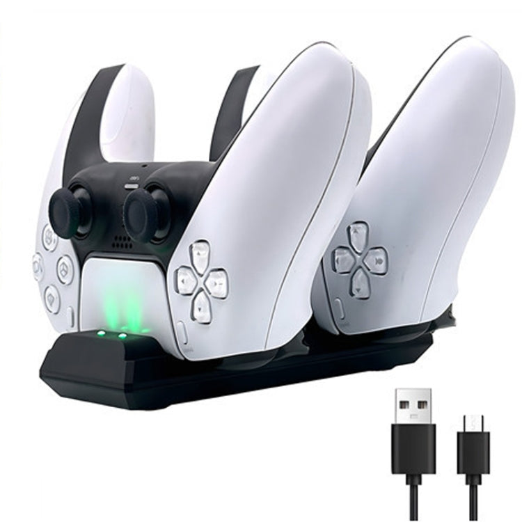 For PS5 Controller Dock Charger Gamepad Dual Port Quick Charger, For PS5 (White), For PS5 (Black)
