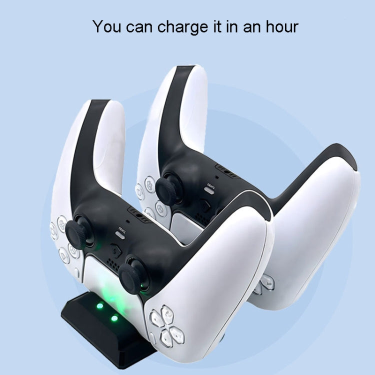 For PS5 Controller Dock Charger Gamepad Dual Port Quick Charger, For PS5 (White), For PS5 (Black)