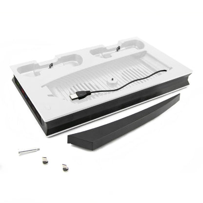 For PS5 Digital / Optical Drive Console Cooling Fan Controller Charging Base With Light Dock Stand, White, Black