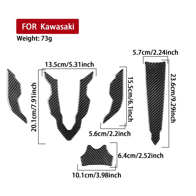 For 2024-2025 Kawasaki Z650 5pcs /Set Fuel Tank Cap Stickers