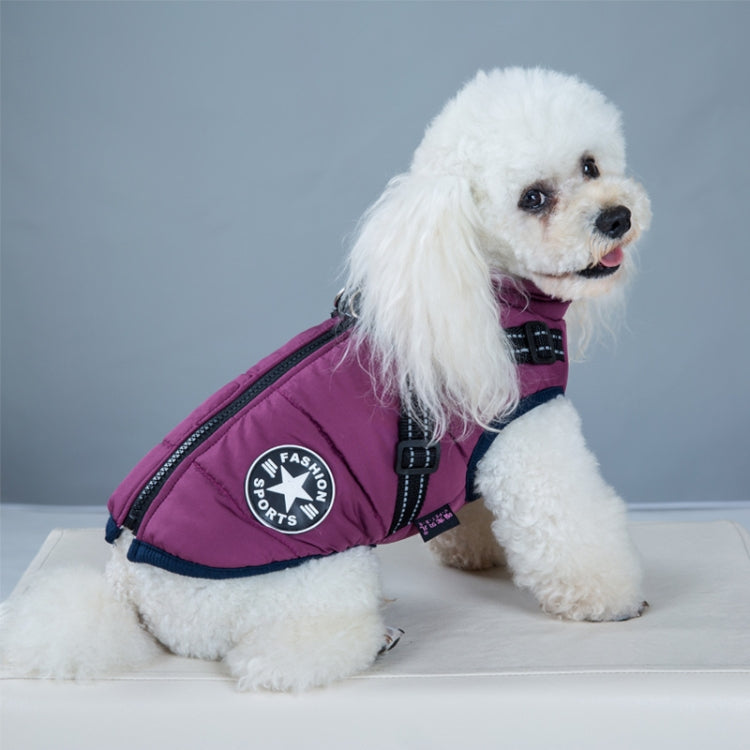 Dog Clothing Chest Back All-in-one Winter Coat Thickened Cotton Vest, S, M, L, XL, XXL