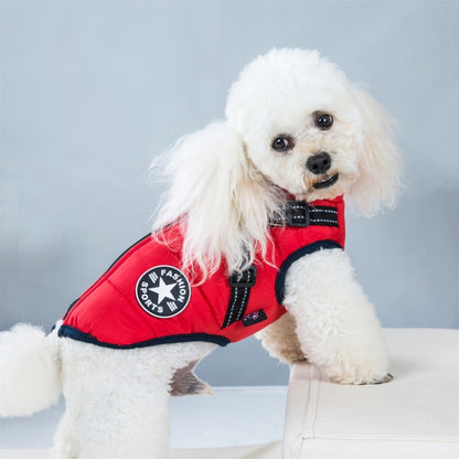 Dog Clothing Chest Back All-in-one Winter Coat Thickened Cotton Vest, S, M, L, XL, XXL
