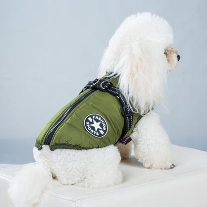 Dog Clothing Chest Back All-in-one Winter Coat Thickened Cotton Vest, S, M, L, XL, XXL