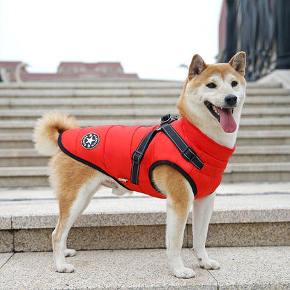 Dog Clothing Chest Back All-in-one Winter Coat Thickened Cotton Vest, S, M, L, XL, XXL