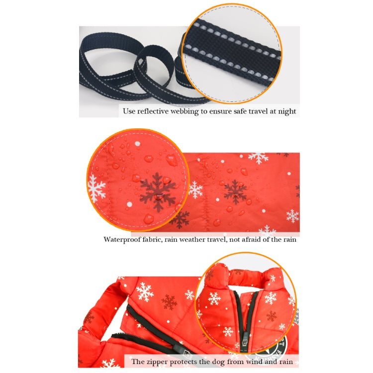 Christmas Dog Clothes Warm Pet Waterproof Reflective Tape Cotton Coat, S, M, L, XL, XXL