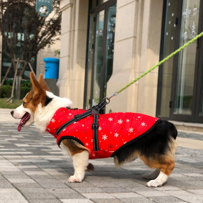 Christmas Dog Clothes Warm Pet Waterproof Reflective Tape Cotton Coat, S, M, L, XL, XXL