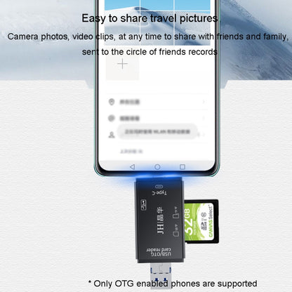 JINGHUA USB2.0 Multi-Function Card Reader SD/TF Dual Card Slot Cell Phone Computer Card Reader
