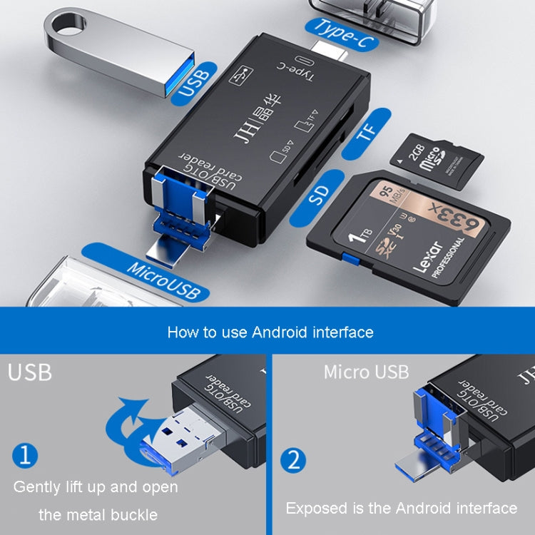 JINGHUA USB2.0 Multi-Function Card Reader SD/TF Dual Card Slot Cell Phone Computer Card Reader