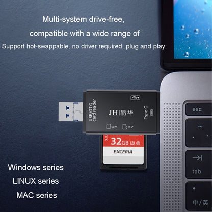 JINGHUA USB2.0 Multi-Function Card Reader SD/TF Dual Card Slot Cell Phone Computer Card Reader