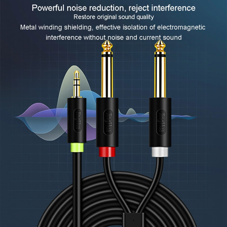 JINGHUA 3.5mm To Dual 6.5mm Audio Cable 1 In 2 Dual Channel Mixer Amplifier Audio Cable, 0.5m, 1.5m, 3m, 5m, 10m