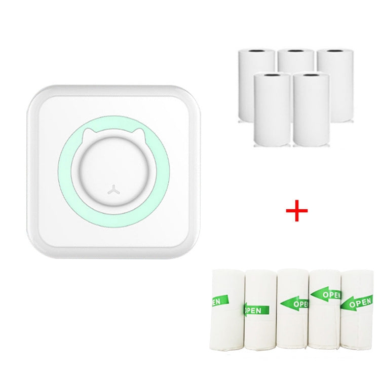 C15 Mini Student Bluetooth Inkless Photo Label Thermal Printer, Green+5 Paper, Pink+5 Paper, Green+5 Stickers, Pink+5 Stickers, Green+10 Paper, Pink+10 Paper, Green+5 Stickers+5 Paper, Pink+5 Stickers+5 Paper, Green+5 Stickers+5 Paper+3 Color Paper