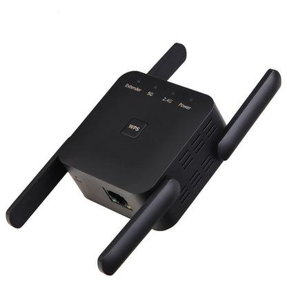 1200Mbps 2.4G / 5G WiFi Extender Booster Repeater Supports Ethernet Port, White EU Plug, White US Plug, White UK Plug, Black EU Plug, Black US Plug, Black UK Plug
