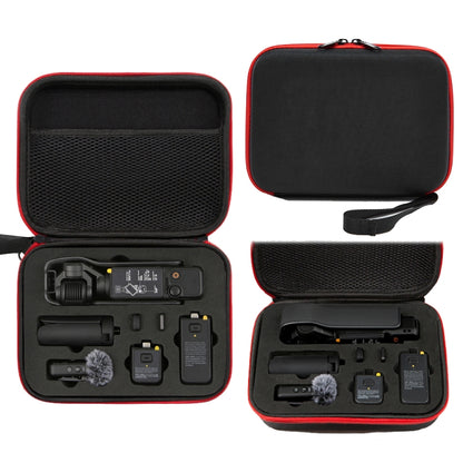 For DJI Osmo Pocket 3 Storage Bag Pocket Camera Handbag, Black Shell Black Inner, Black Shell Red Inner