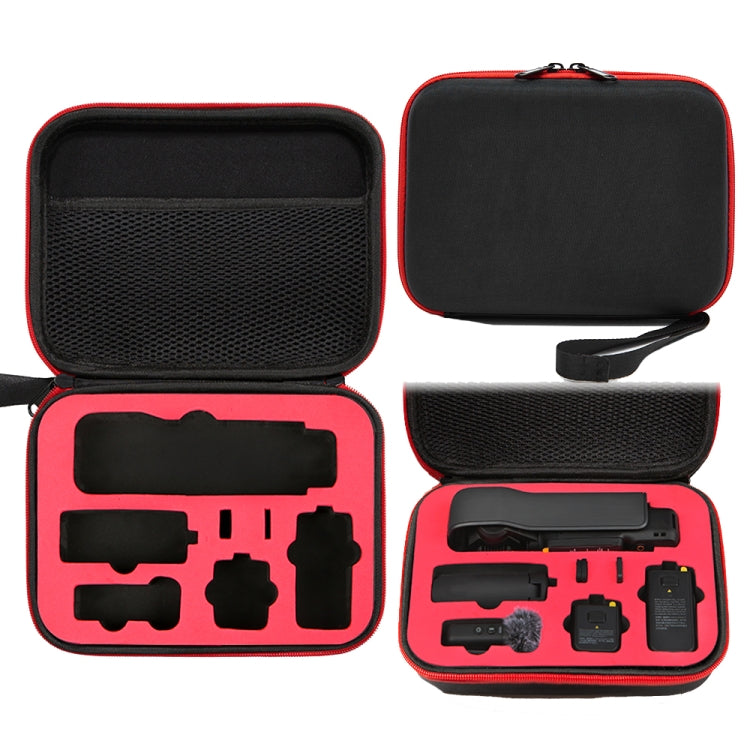 For DJI Osmo Pocket 3 Storage Bag Pocket Camera Handbag, Black Shell Black Inner, Black Shell Red Inner